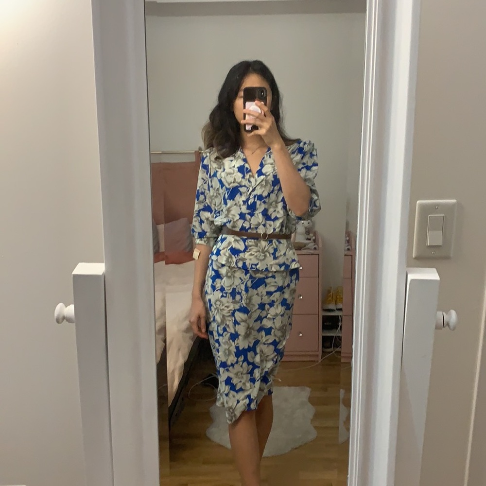 vintage deadstock talbots peplum floral dress